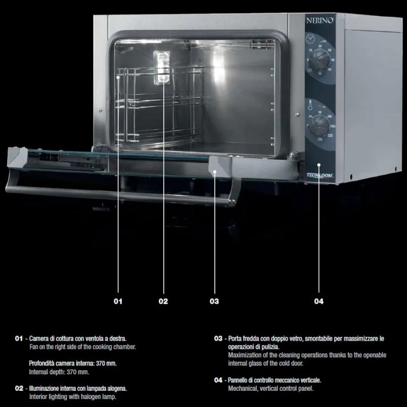 Oven Convection Electric 3 Trays Tecnodom FED03NE02V - view 2
