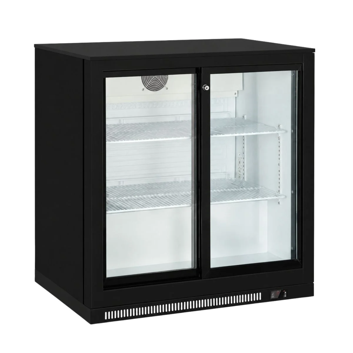 HK-Redline Back Bar Cooler Double Door Black H Kitchen