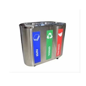Sheffield Fabrications Dust Bin With 3 Colour Coded Compartments