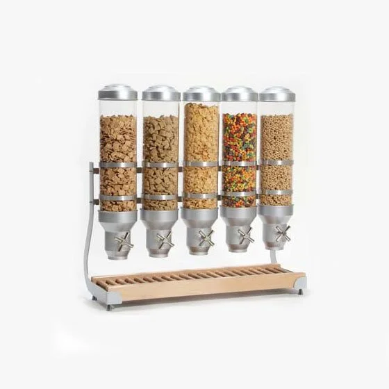 Rosseto Cereal Dispenser With 5 Containers ON Metal Base