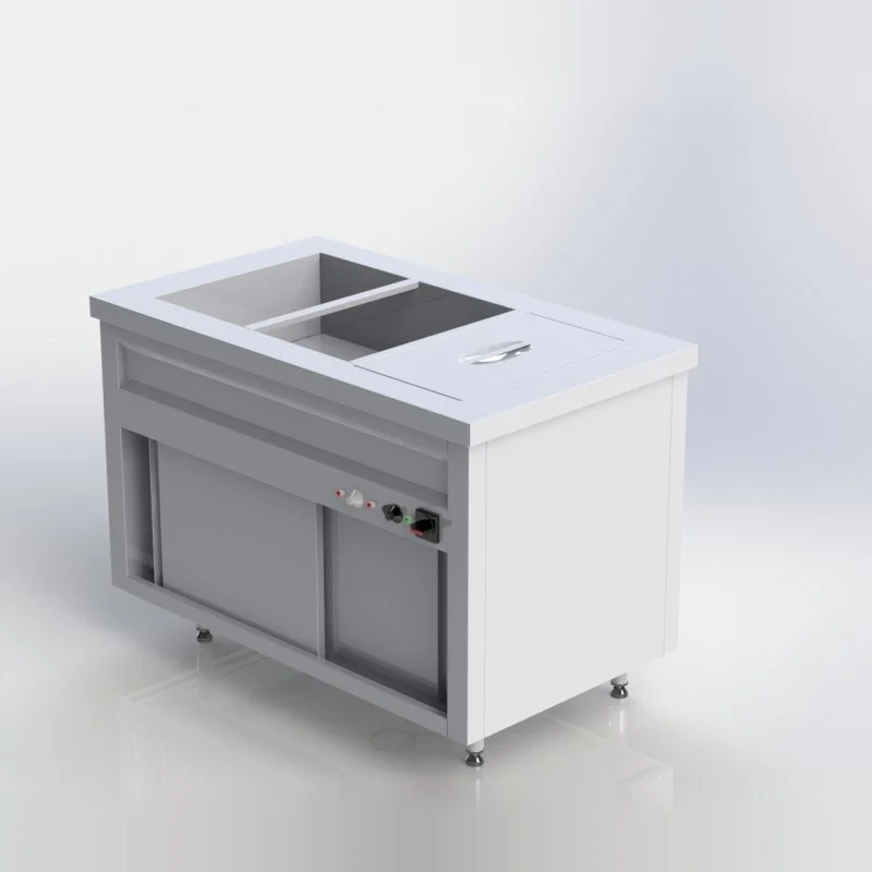 Sheffield Fabrications Bain Marie With Hot Cupboard 3 Containers