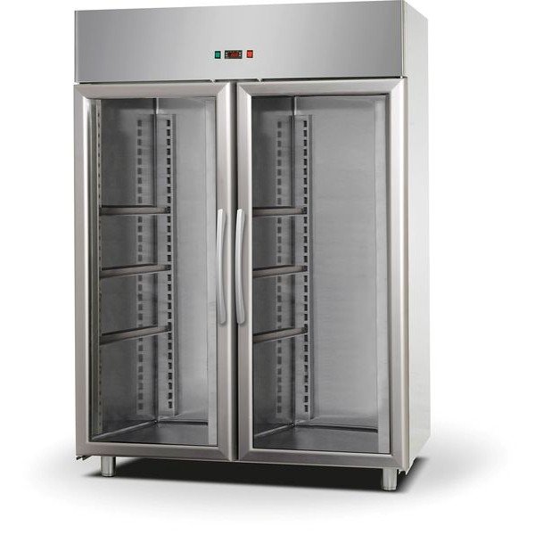 Tecnodom Upright Double Glass Door Freezer Technodom