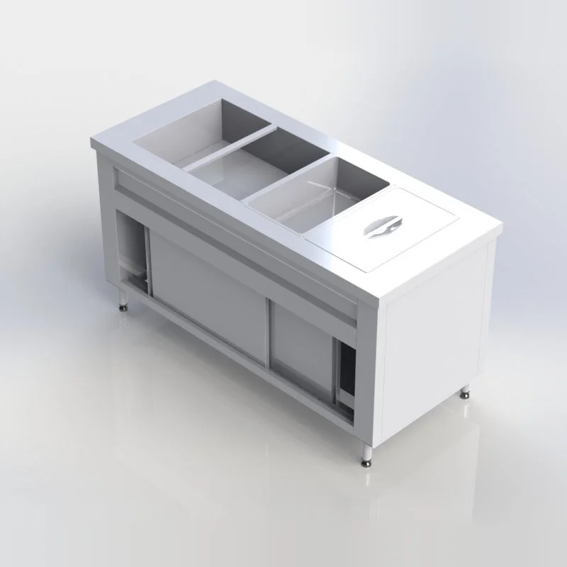 Sheffield Fabrications Bain Marie With Hot Cupboard 4 Containers