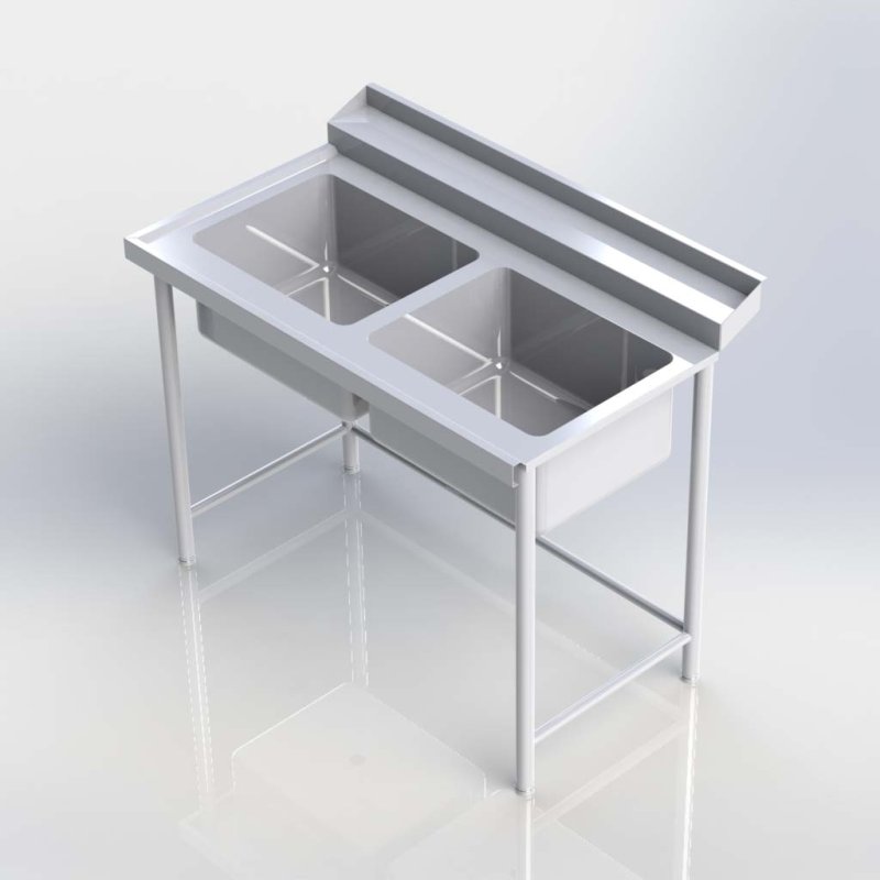 Sheffield Fabrications Pre Rinse Double Bowl Sink SDBPR1207R