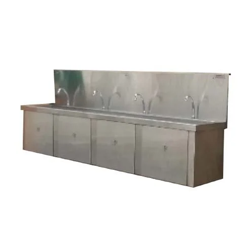 Sheffield Fabrications Four Sections Knee Press Wall Mounted Trough Sink WMTS2404
