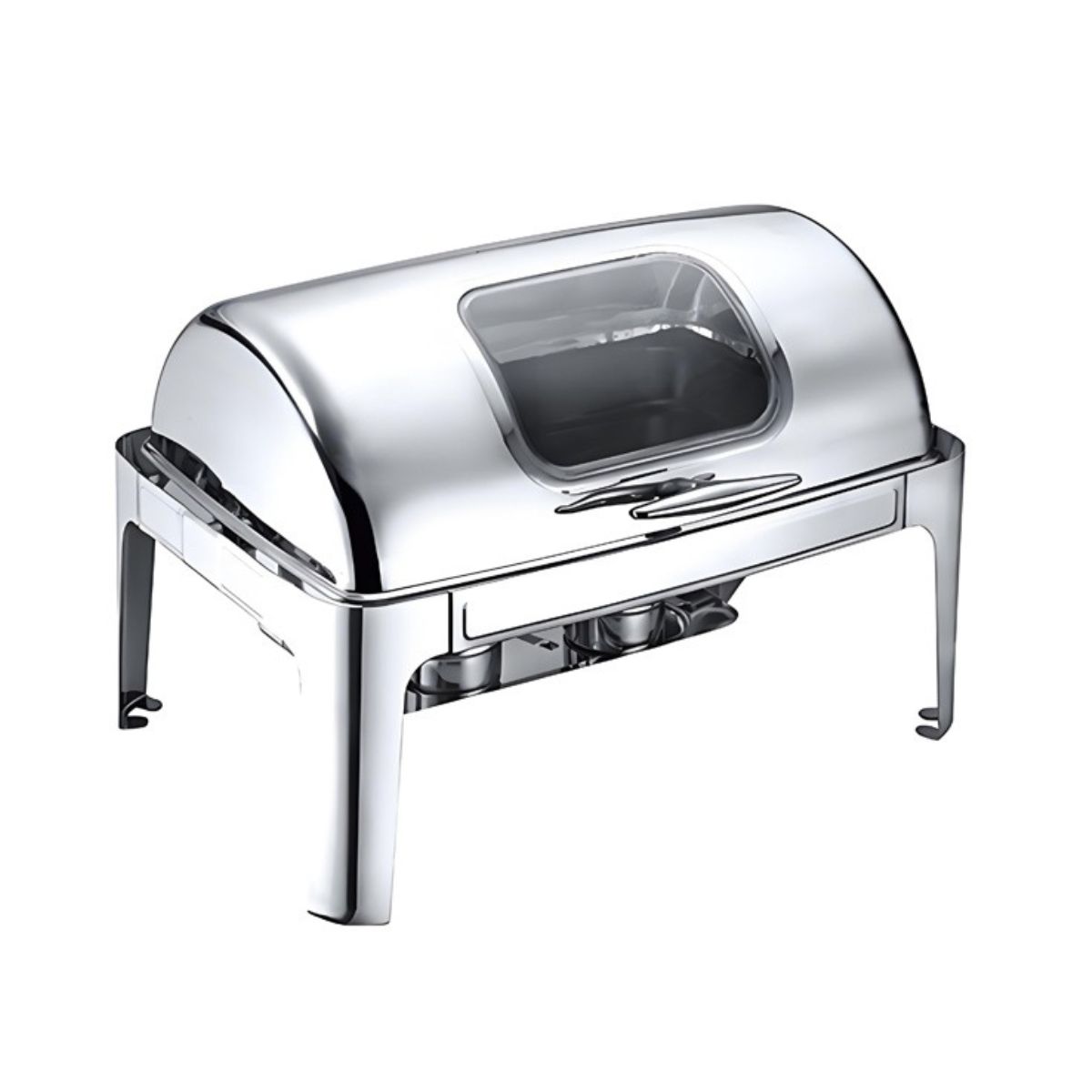Kitchenware Chaffing Dish 9L Oblong Roll Top Chafer With Visible Window