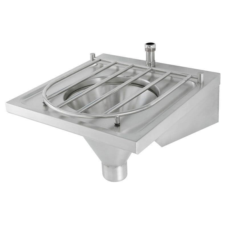 Sheffield Fabrications Stainless Steel Wall Mounted Top Entry Sluice Sink With Grating
