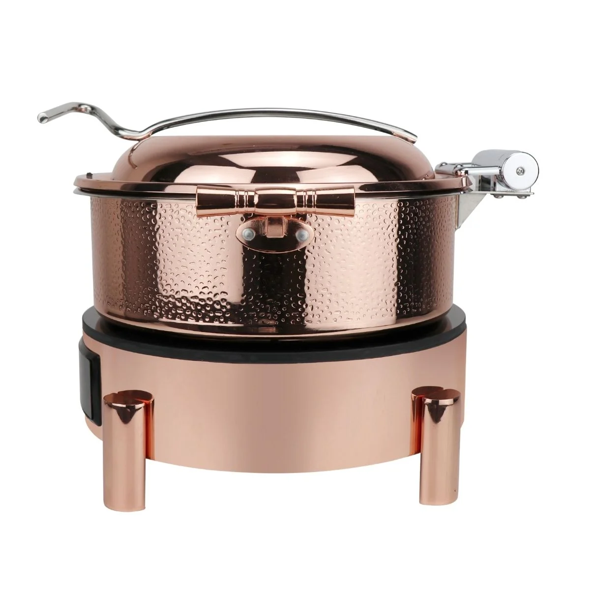Winners Hot Pot With Warmer Stove 36CM 6L Rose Gold Hammered Finish - view 2